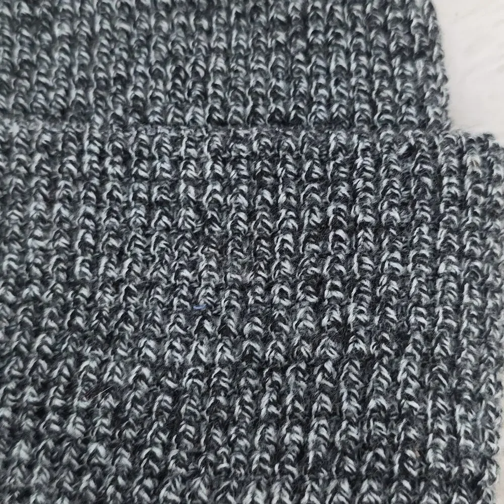 American Eagle Black Marbled Waffle Knit Beanie NEW Unisex Slouchy Winter Hat OS